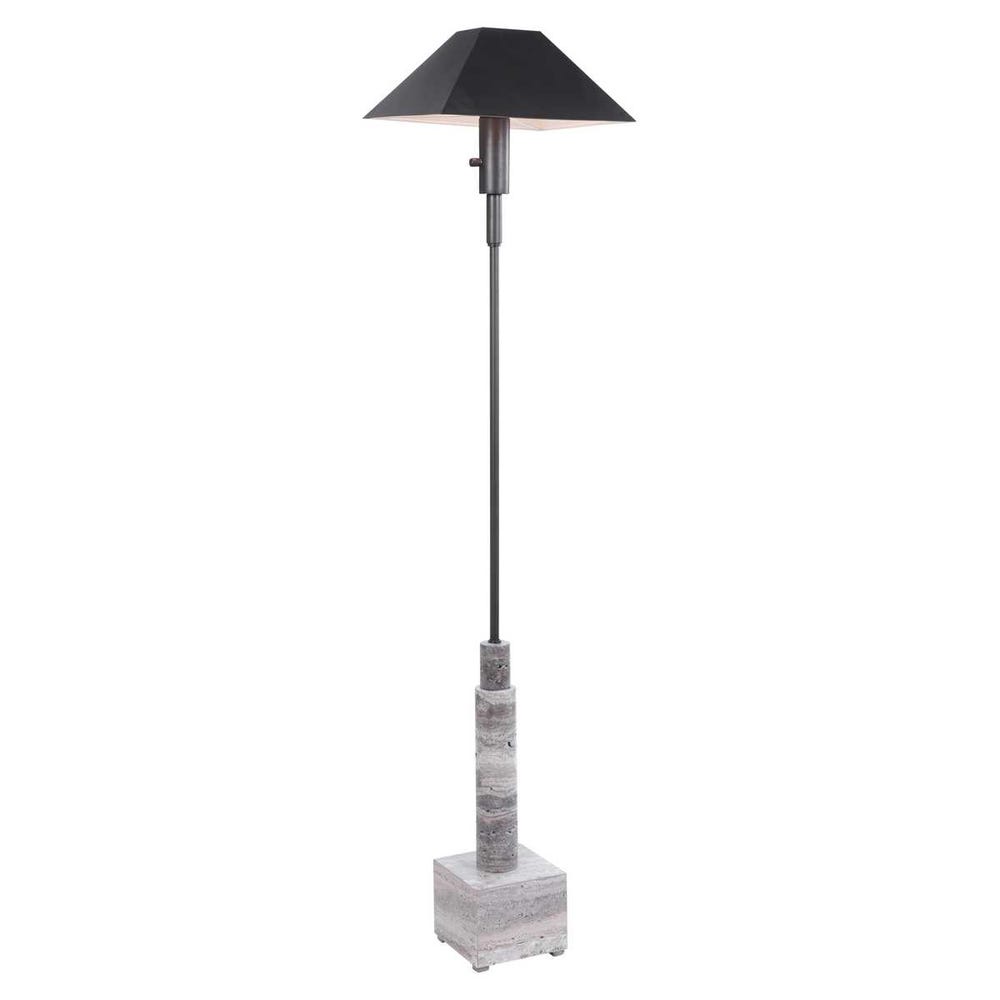 Telescope Floor Lamp - Gray Travertine/Bronze