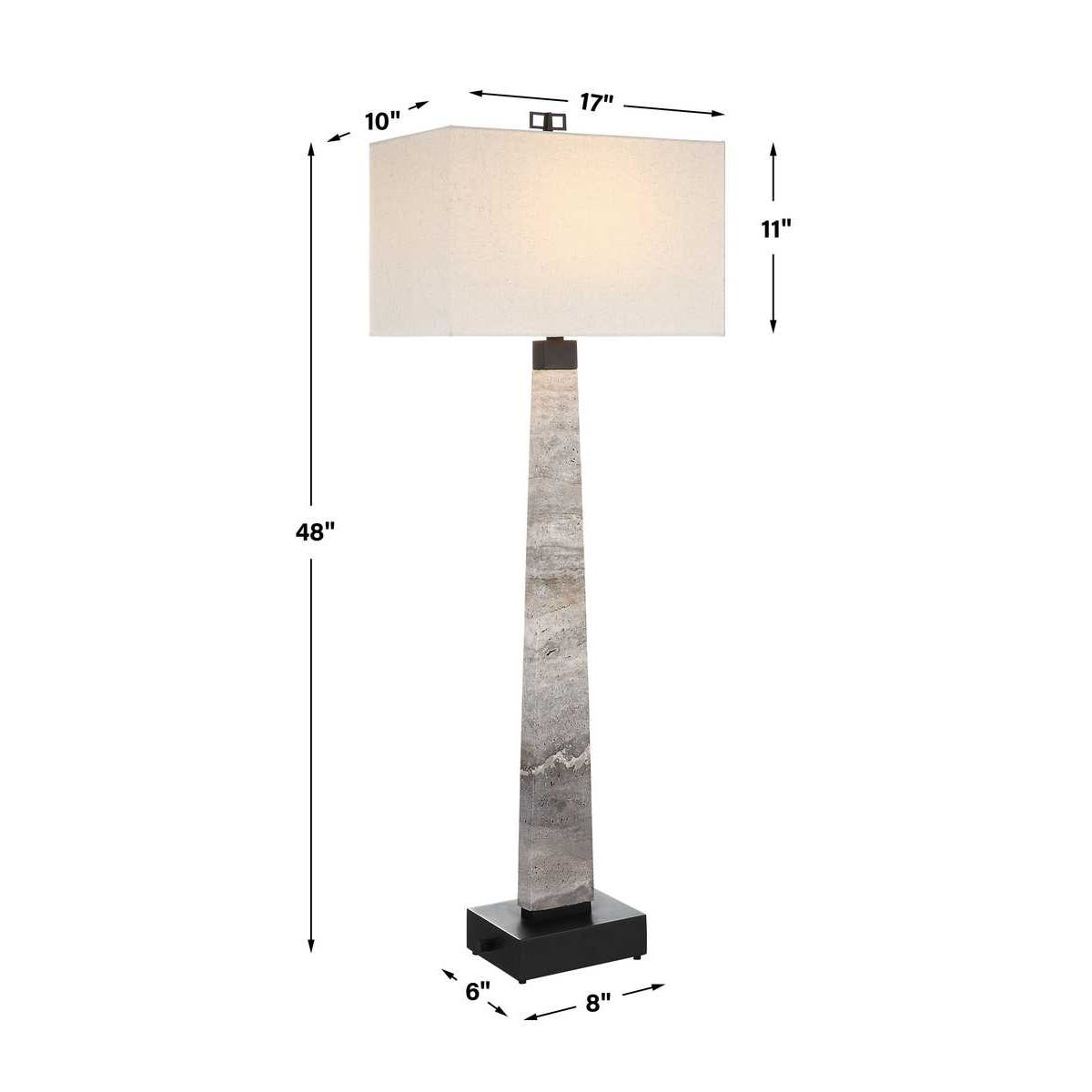 Spire Buffet Lamp - Rustic Gray Stone/Bronze