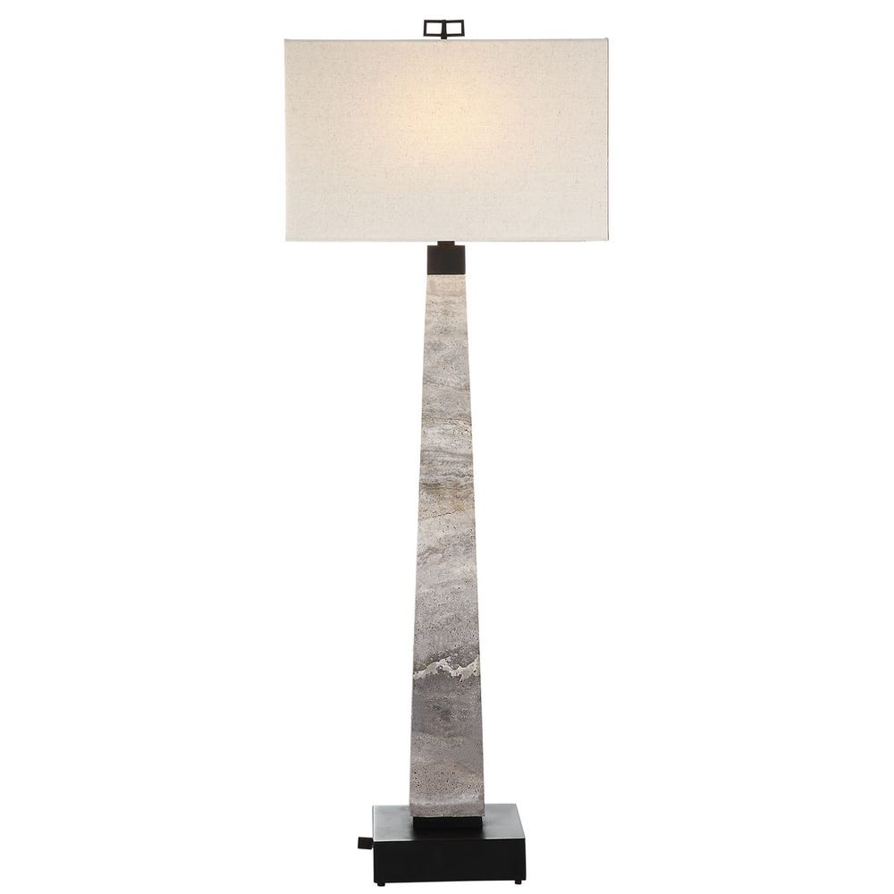 Spire Buffet Lamp - Rustic Gray Stone/Bronze