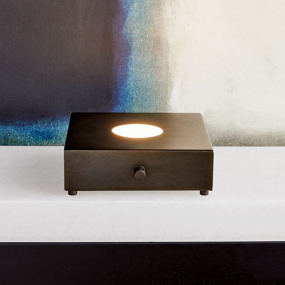 Lighted Plateau Lamp - Square Bronze