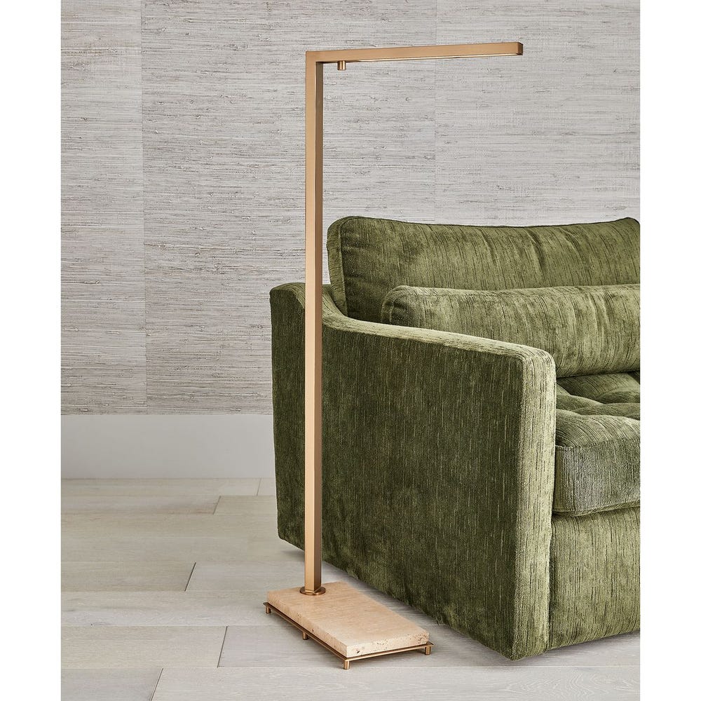 Illume Floor Lamp - Travertine/Brass
