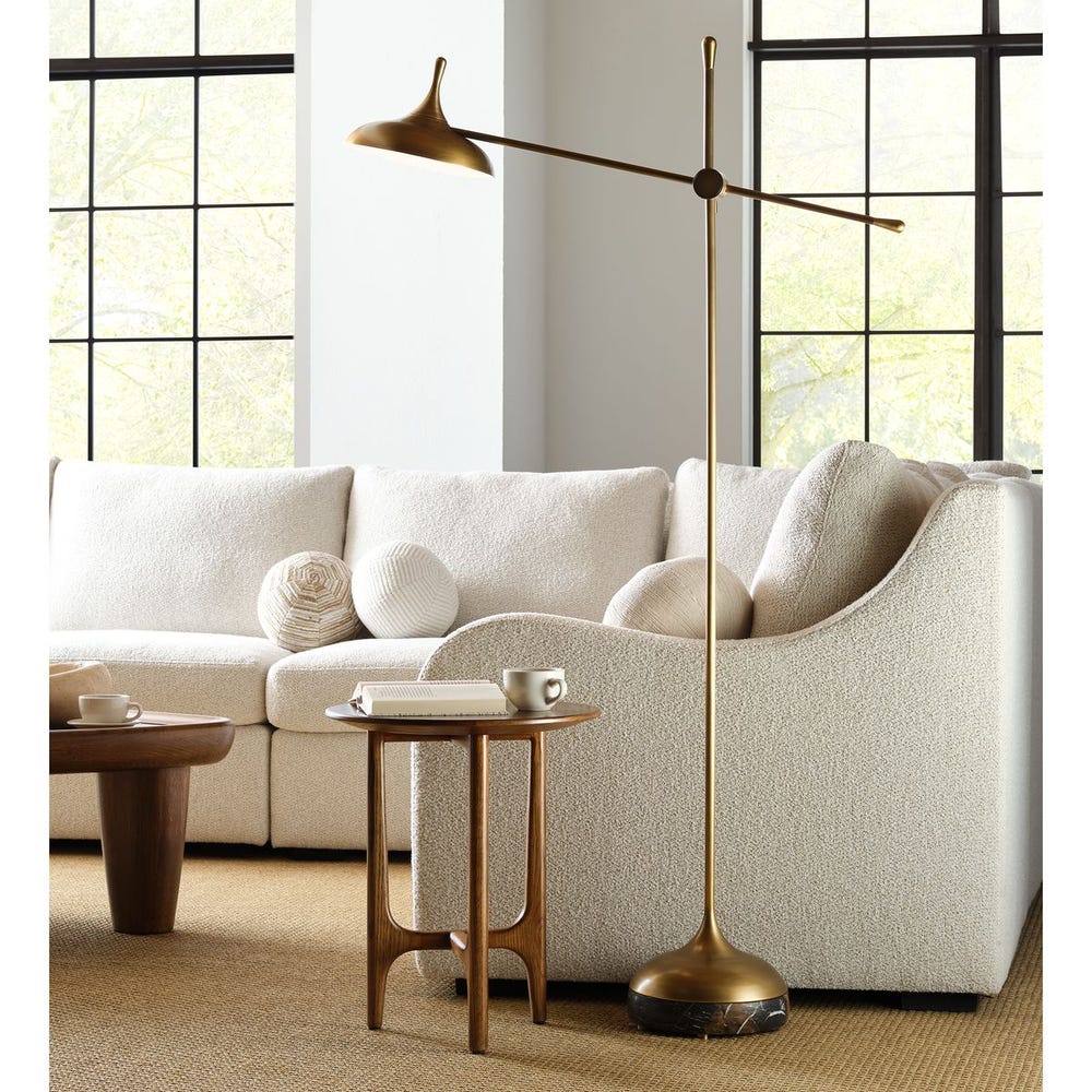 Kiss Adjustable Arm Floor Lamp - Michelangelo Marble