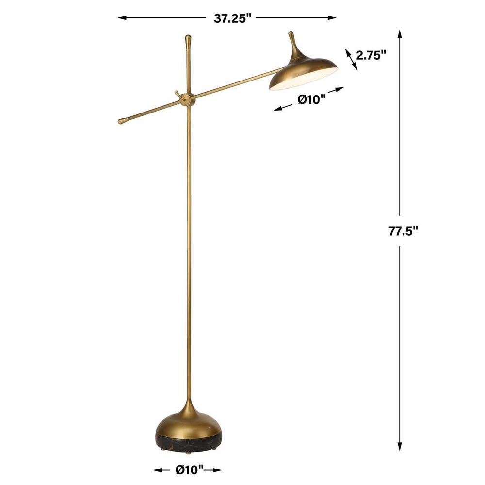 Kiss Adjustable Arm Floor Lamp - Michelangelo Marble