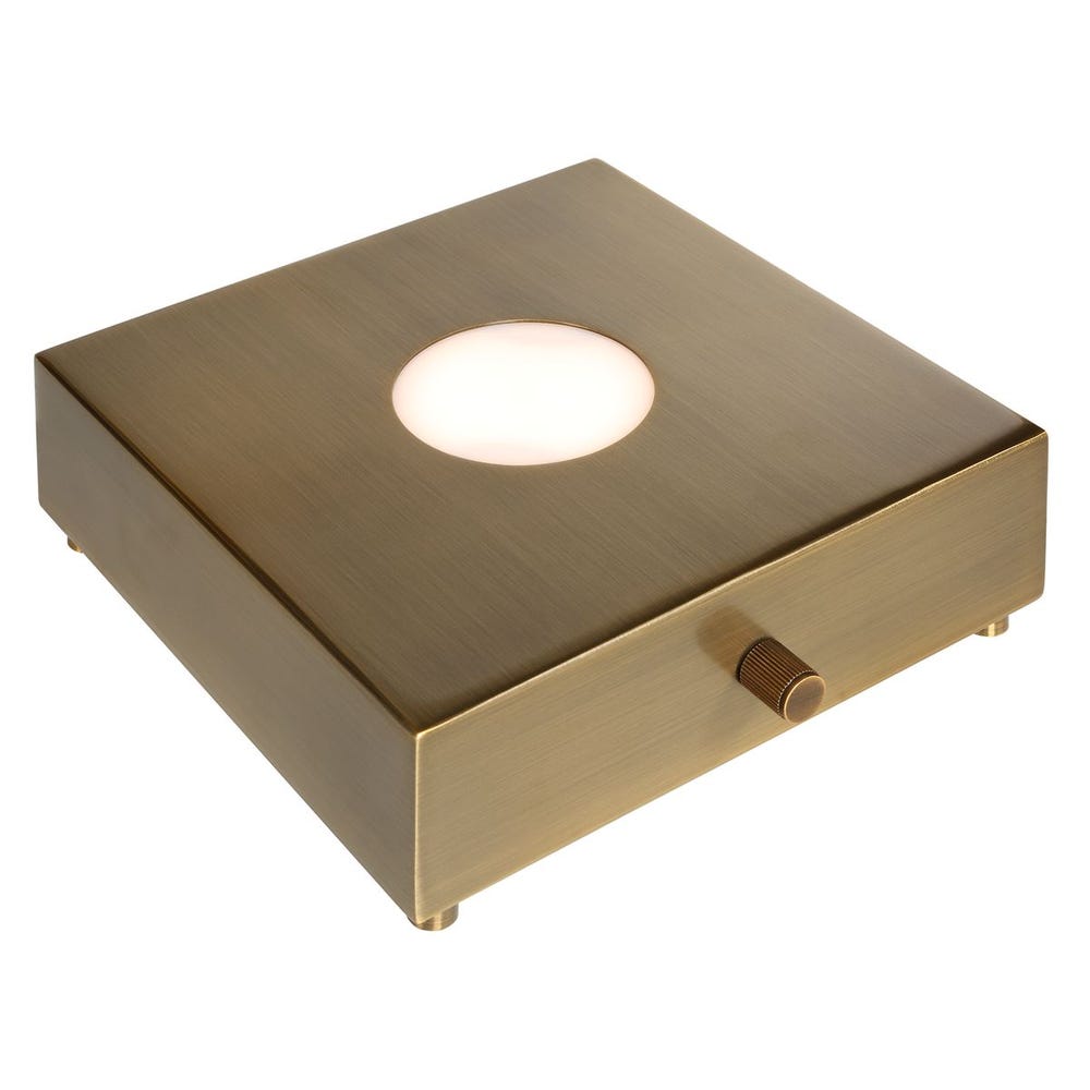 Lighted Plateau Lamp - Square Brass