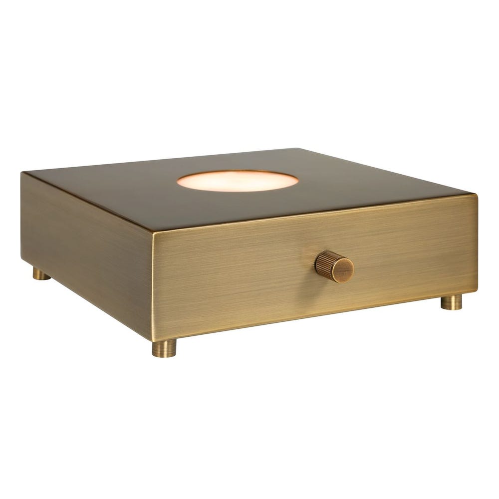 Lighted Plateau Lamp - Square Brass