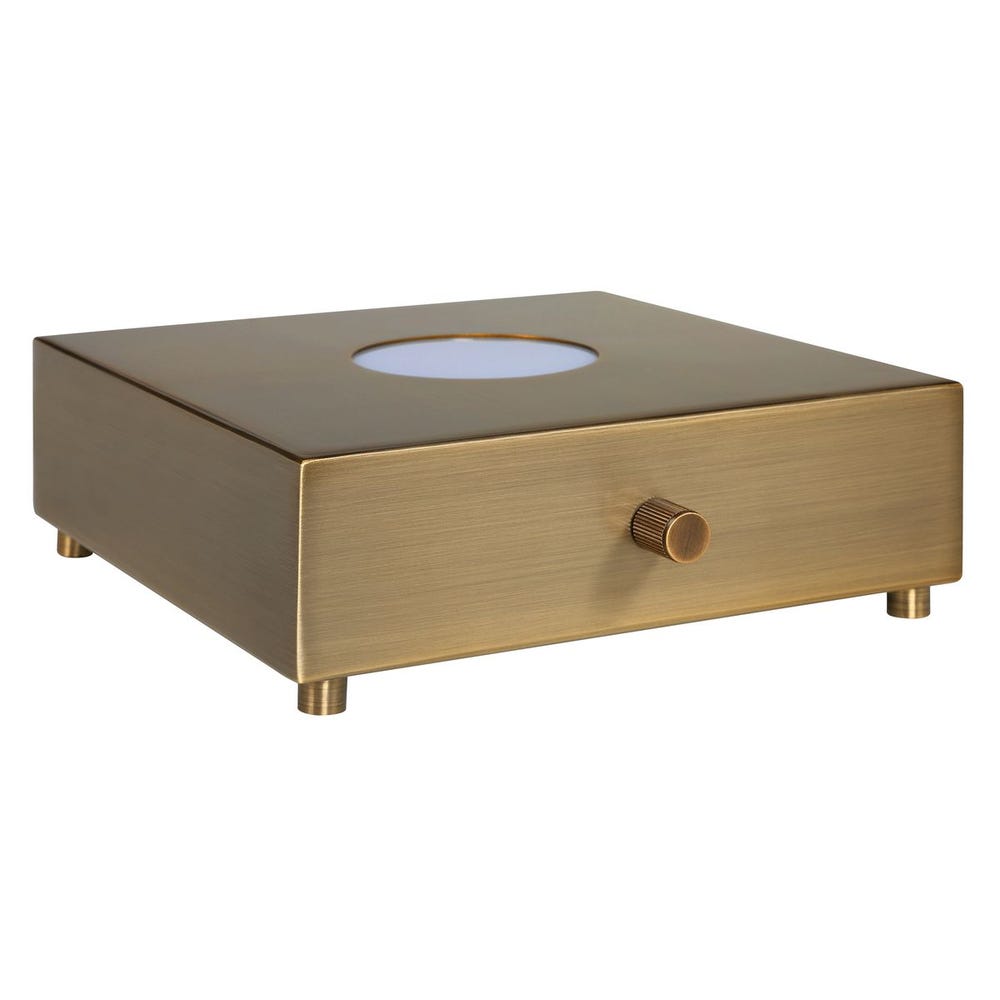 Lighted Plateau Lamp - Square Brass