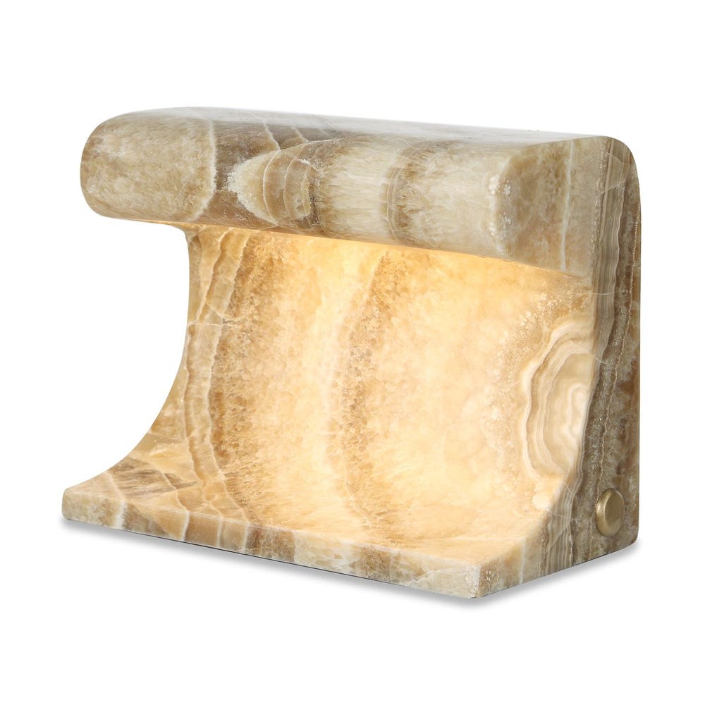 Carved Beam Rechargeable Mini Lamp - Latte Onyx