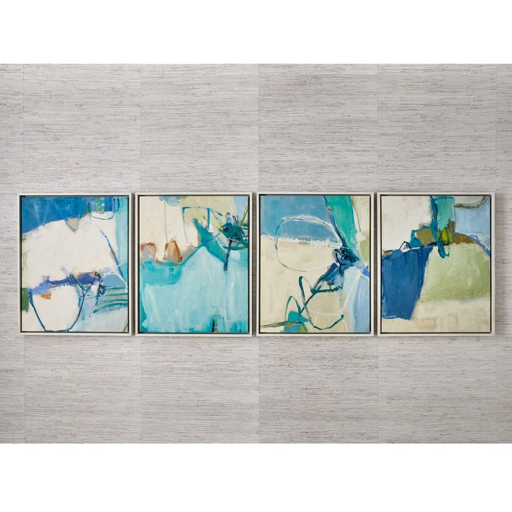 Cool Outlook Framed Canvases, S/4
