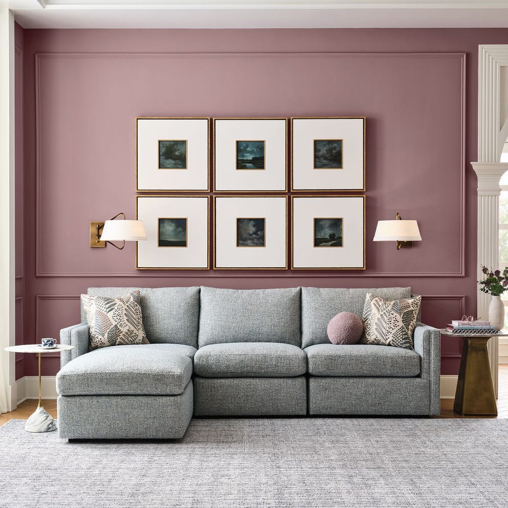 Evening Cumulation Framed Canvases, S/6
