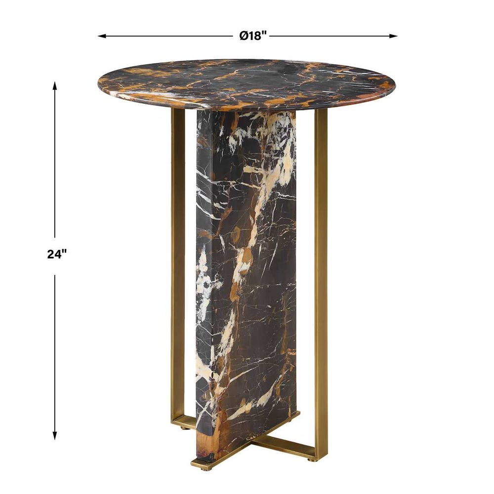 Joist Accent Table - Michelangelo Marble