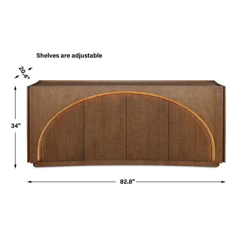 High Light, Lighted 4 Door Console Cabinet