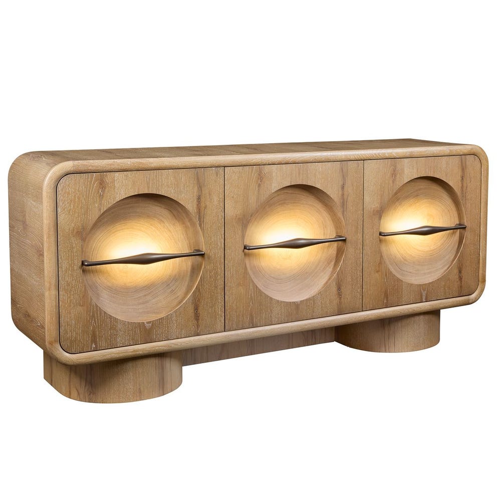Forest Rings Lighted 3 Door Cabinet
