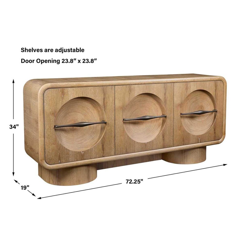 Forest Rings Lighted 3 Door Cabinet