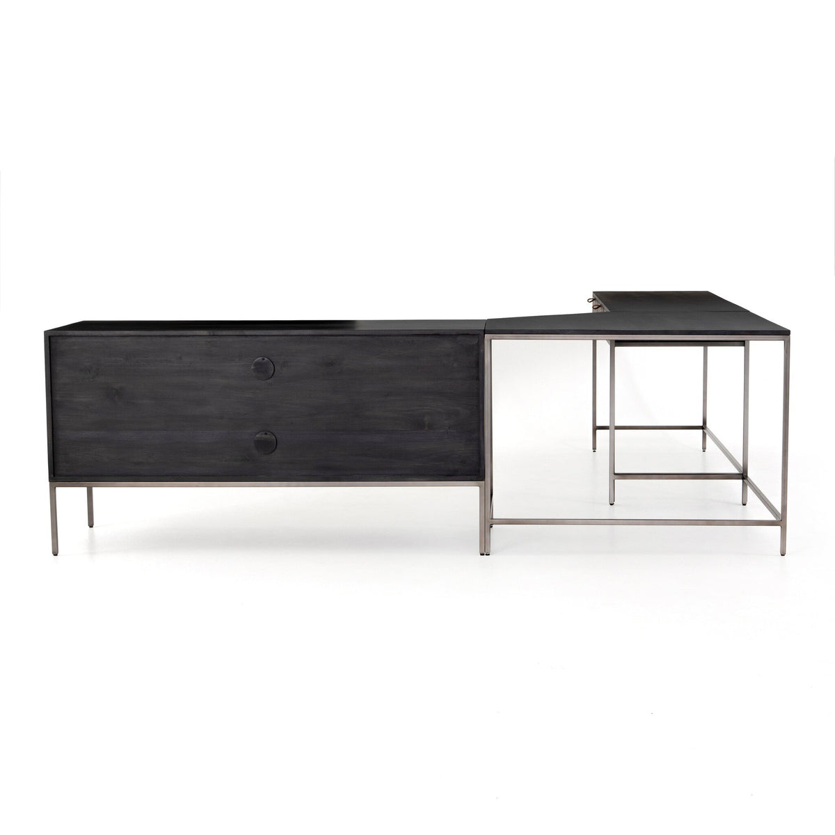 Trey Desk System With Filing Credenza