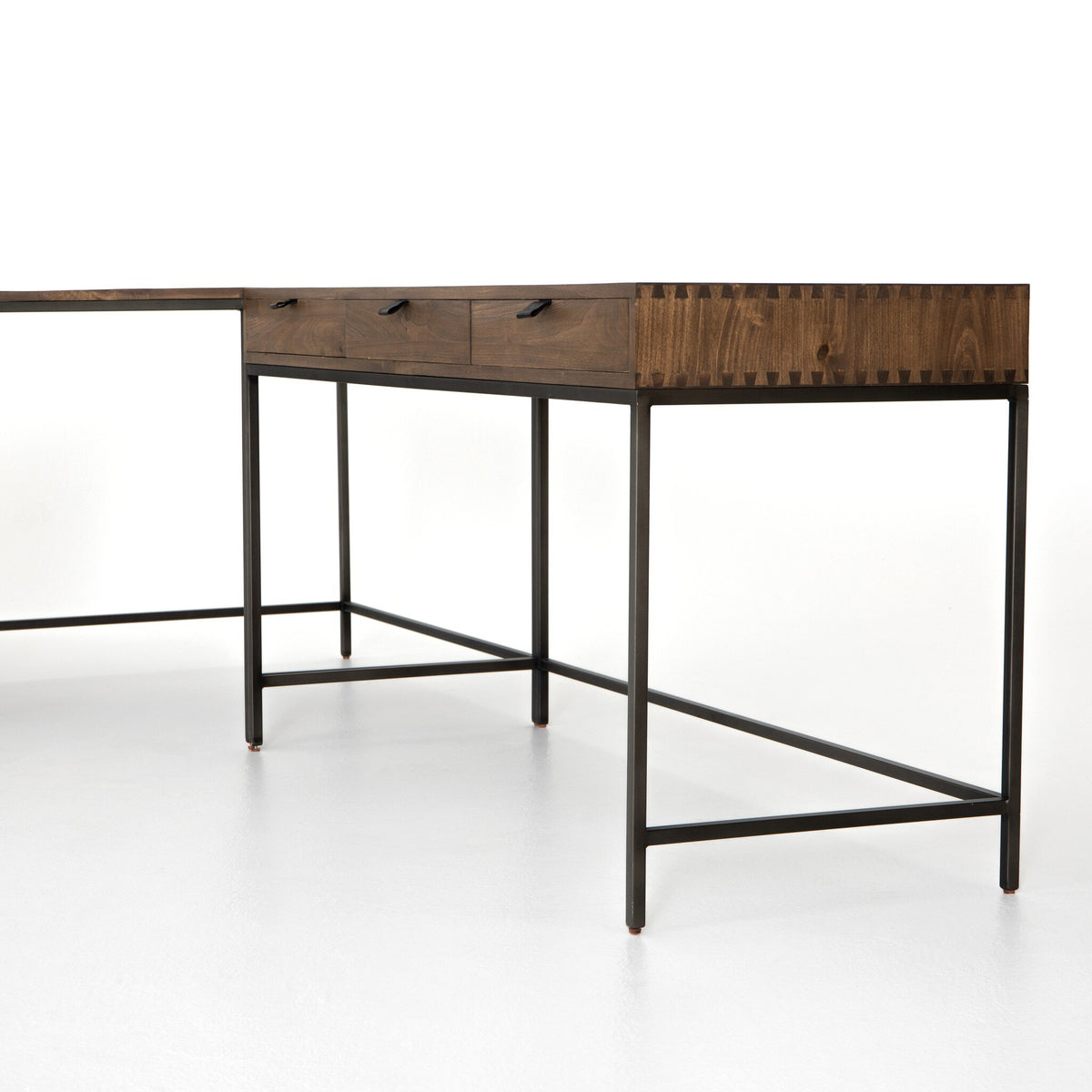 Trey Desk System With Filing Credenza