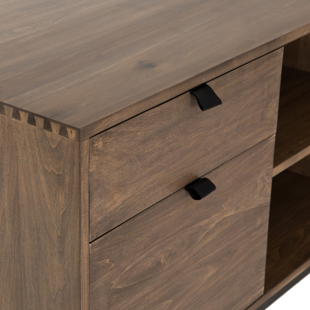 Trey Desk System With Filing Credenza