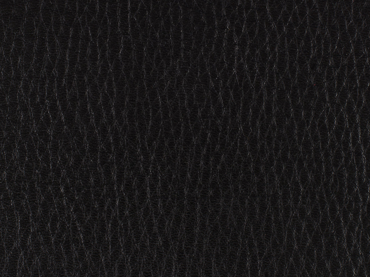 a close up of a black leather