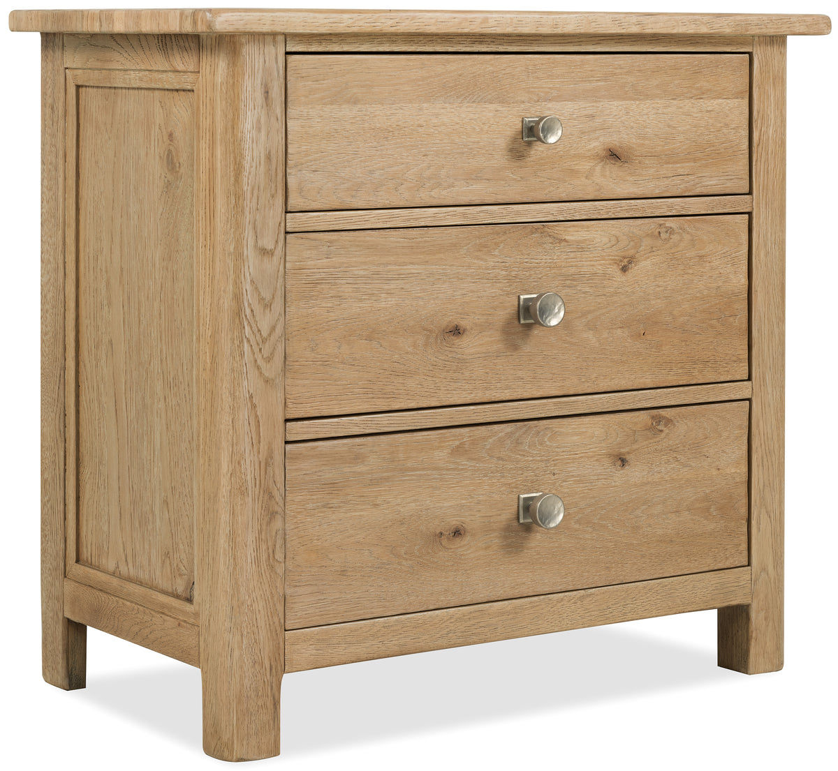 a wooden dresser with three drawers