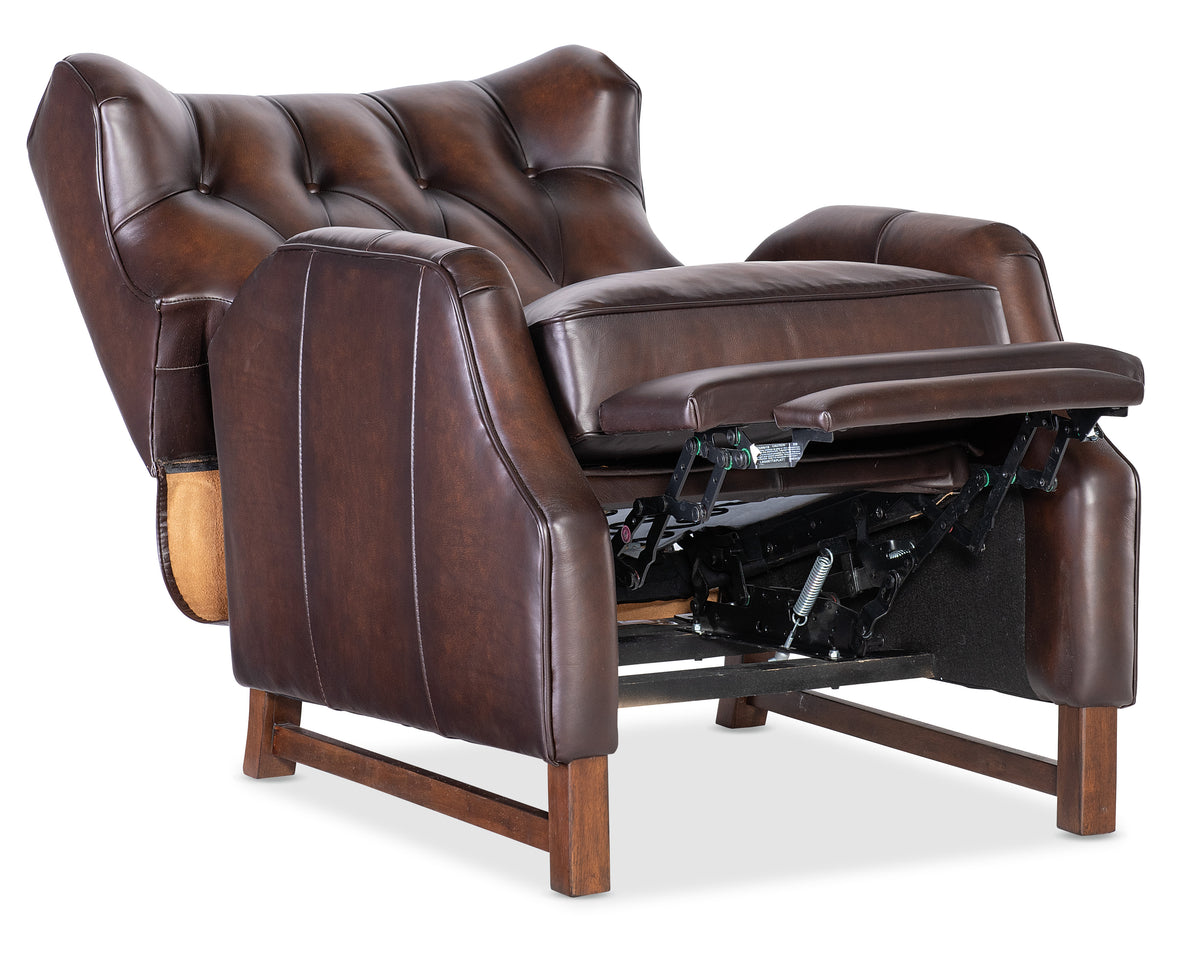 a brown leather chair with a white background
