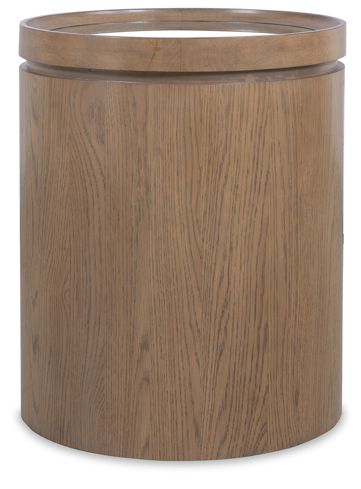 a wooden cylinder with a lid