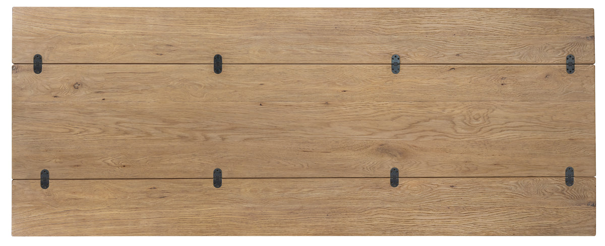 a wood board with metal hinges