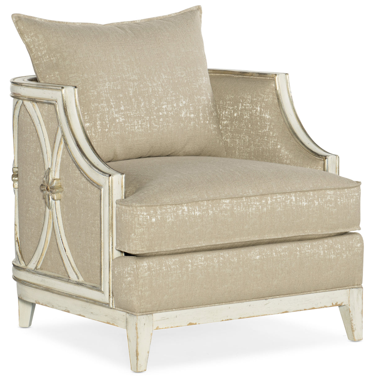 a white and gold chair