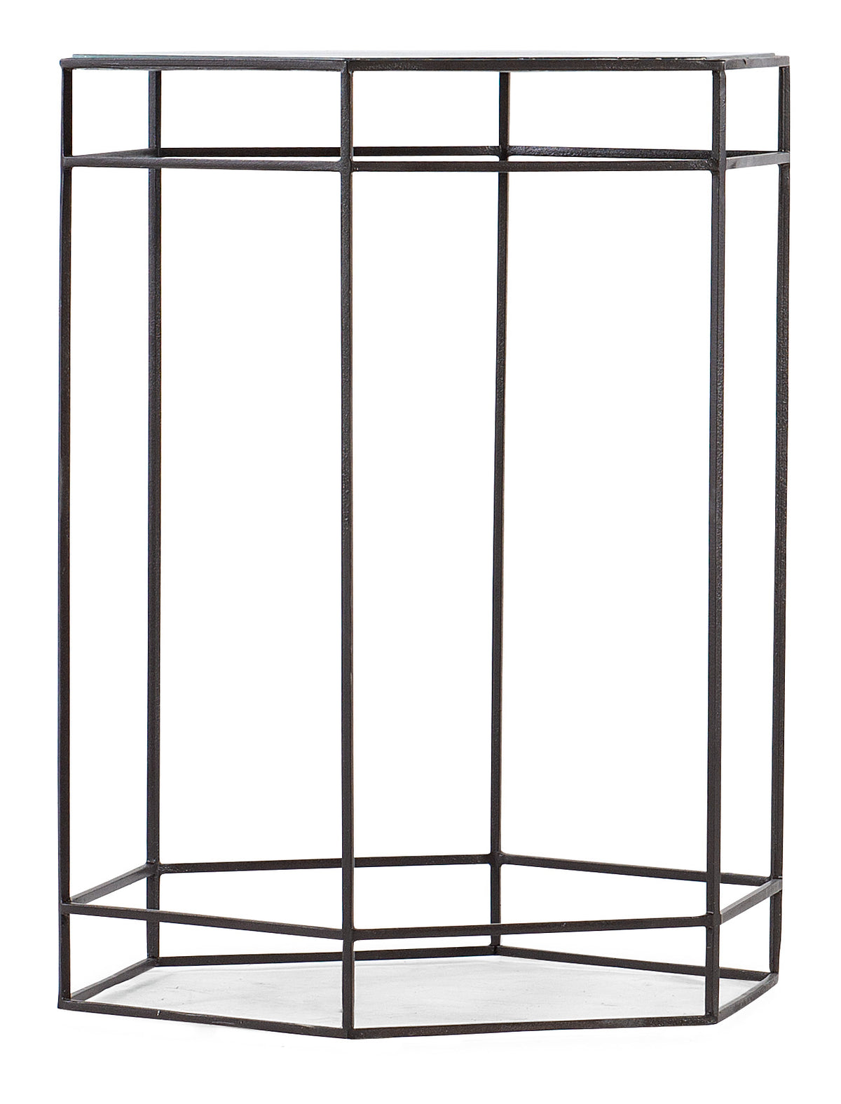 a black metal object with a white background