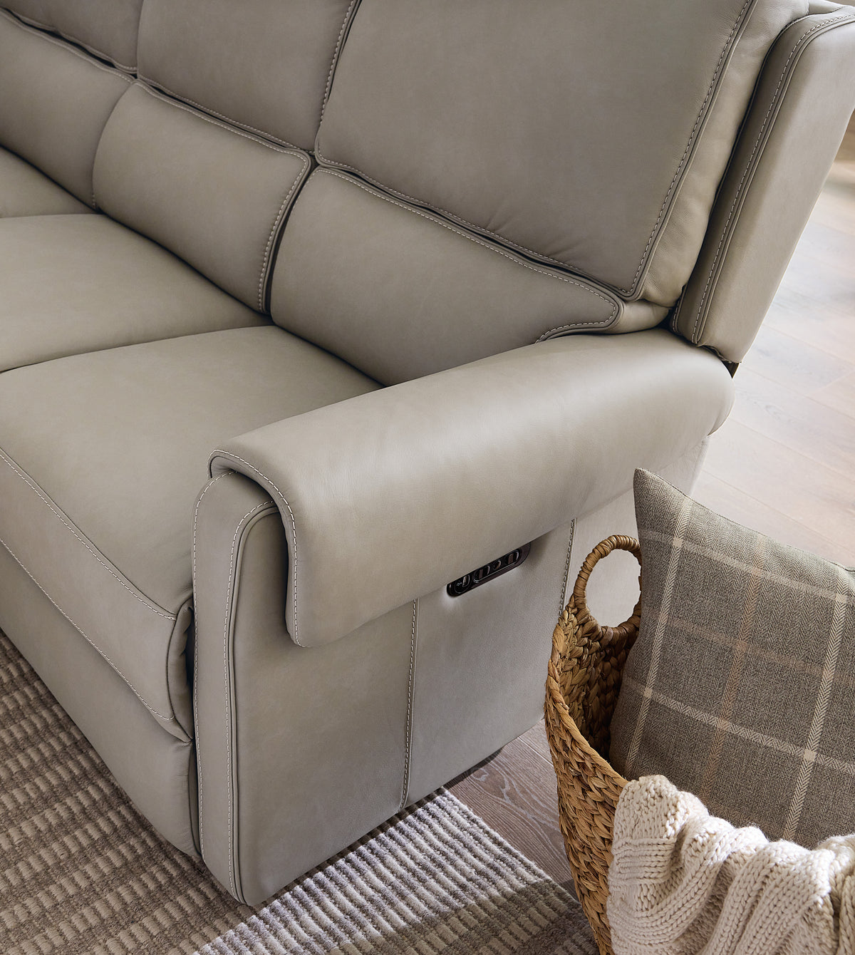 a close up of a couch