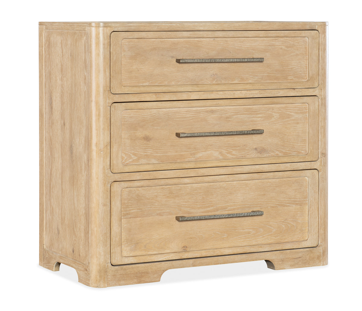 a wooden dresser with three drawers