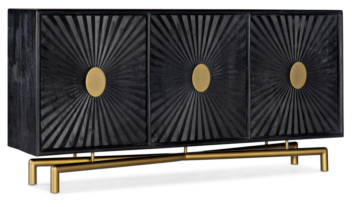 a black and gold object with circles