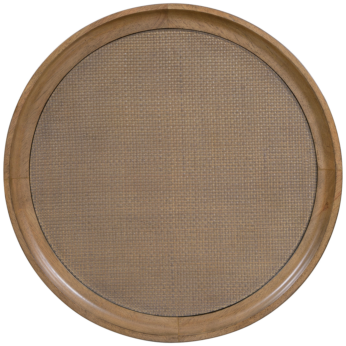 a round brown plate with a white background