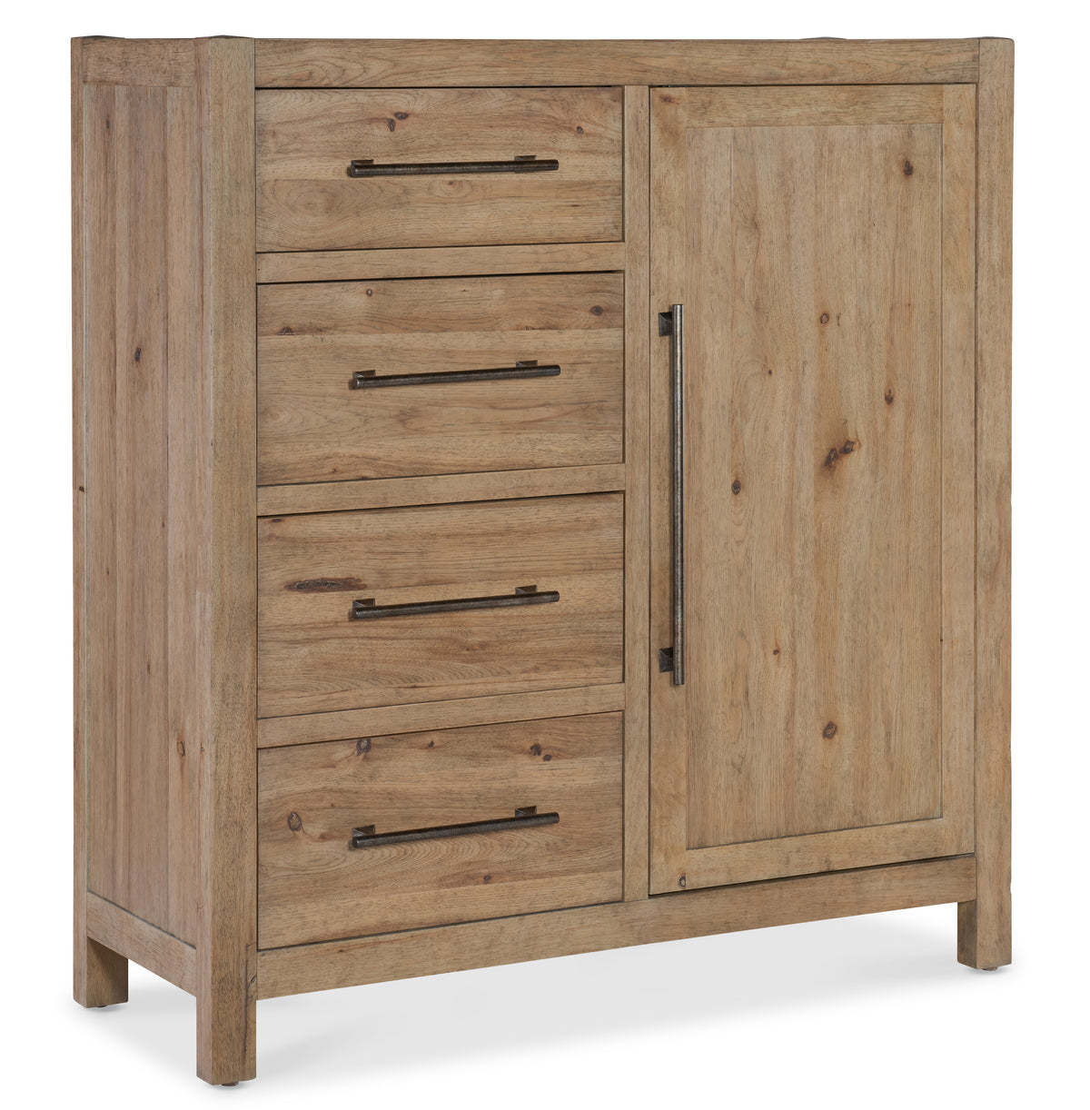 a wooden dresser with drawers
