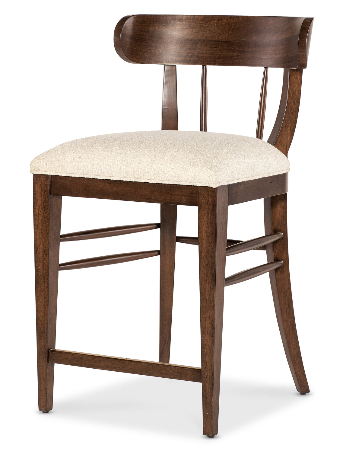 a chair with a cushioned seat