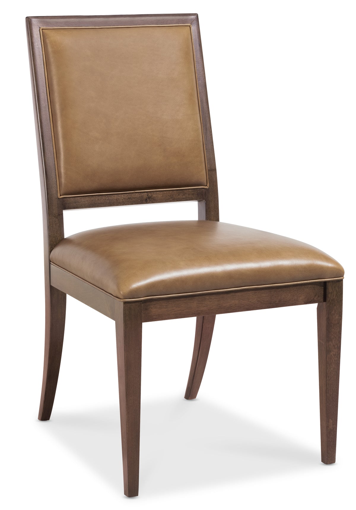 a brown chair with wooden legs