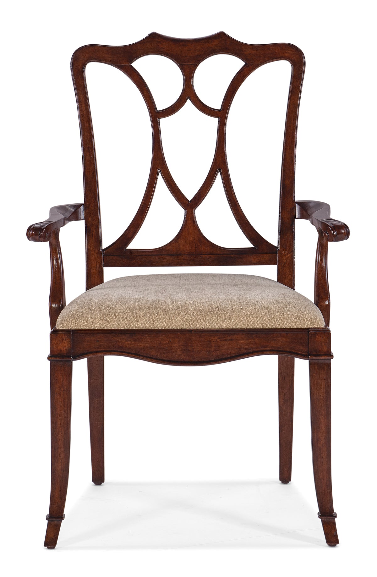 a chair with a cushioned back