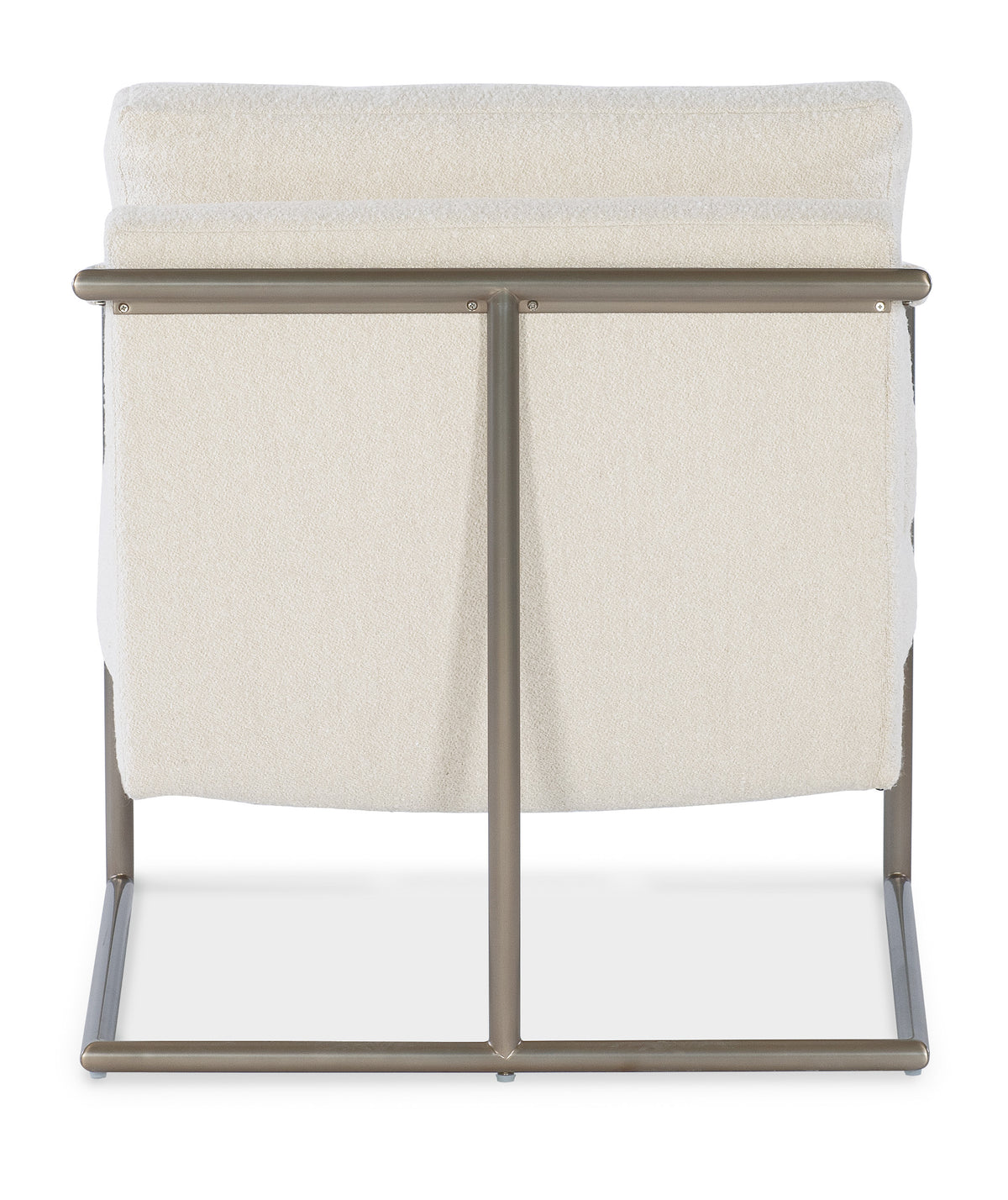 a white chair with metal frame