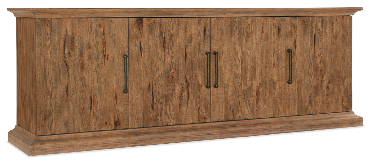 a wooden cabinet with handles