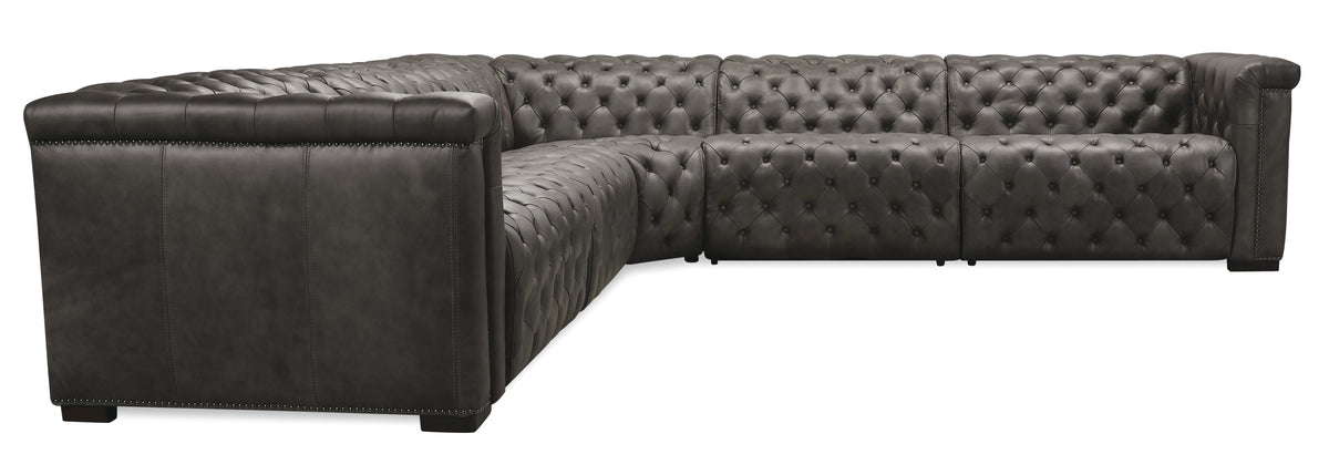 a black leather couch with white background