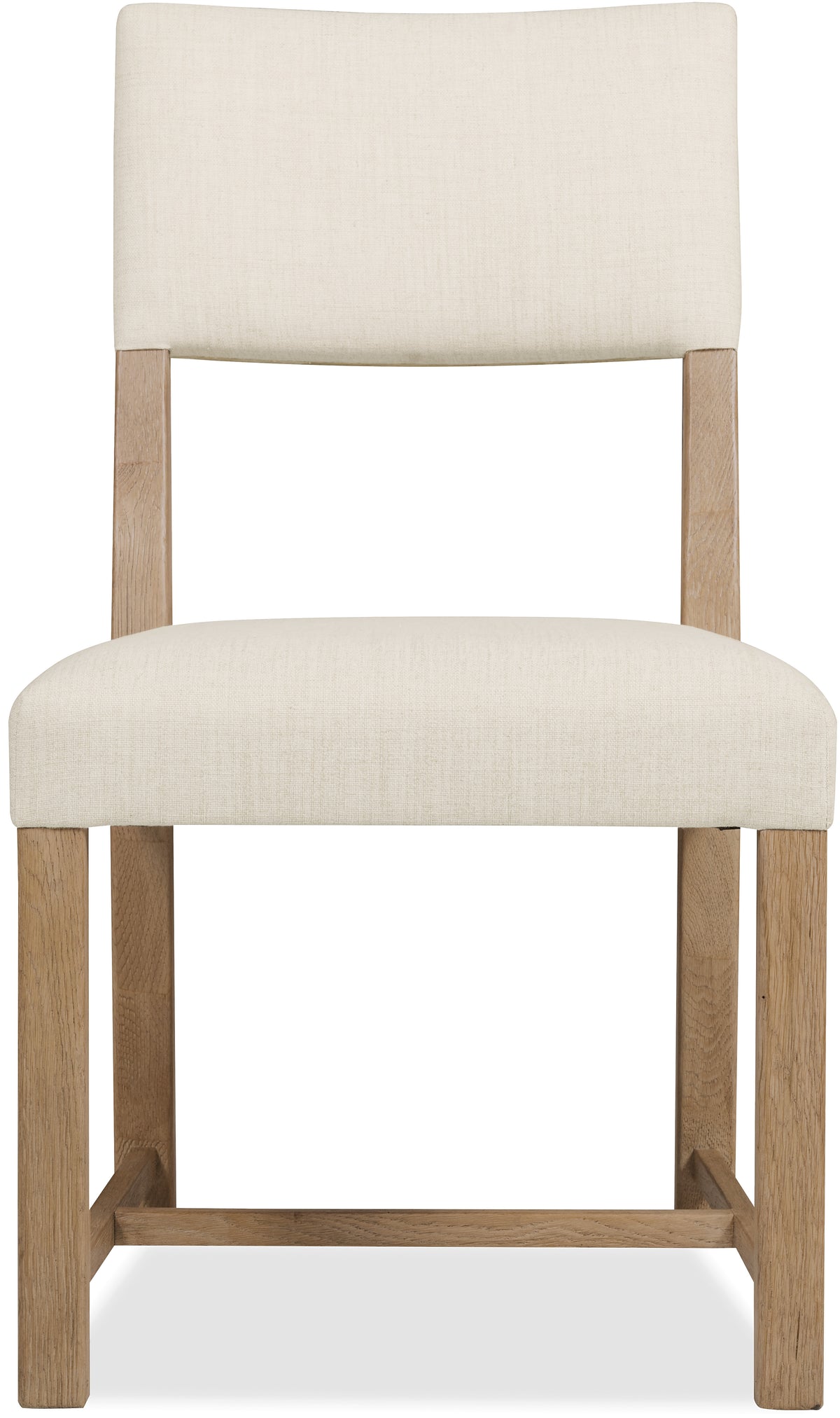 a white chair with wooden legs
