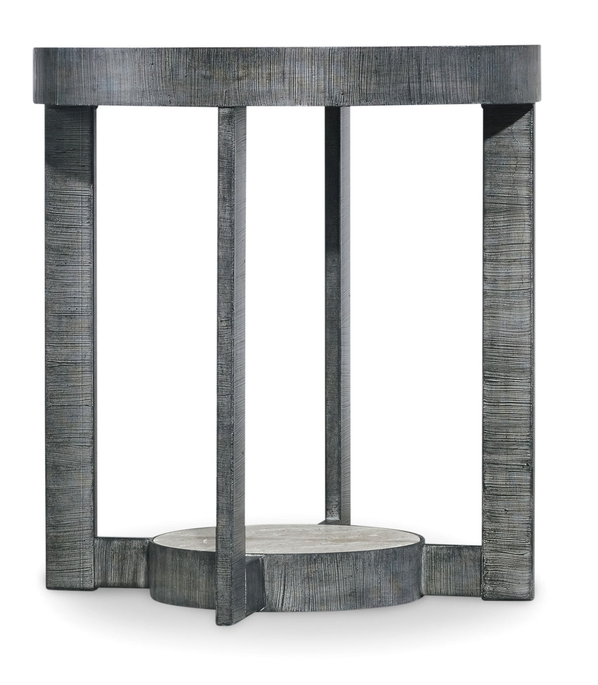 a round table with a round shelf