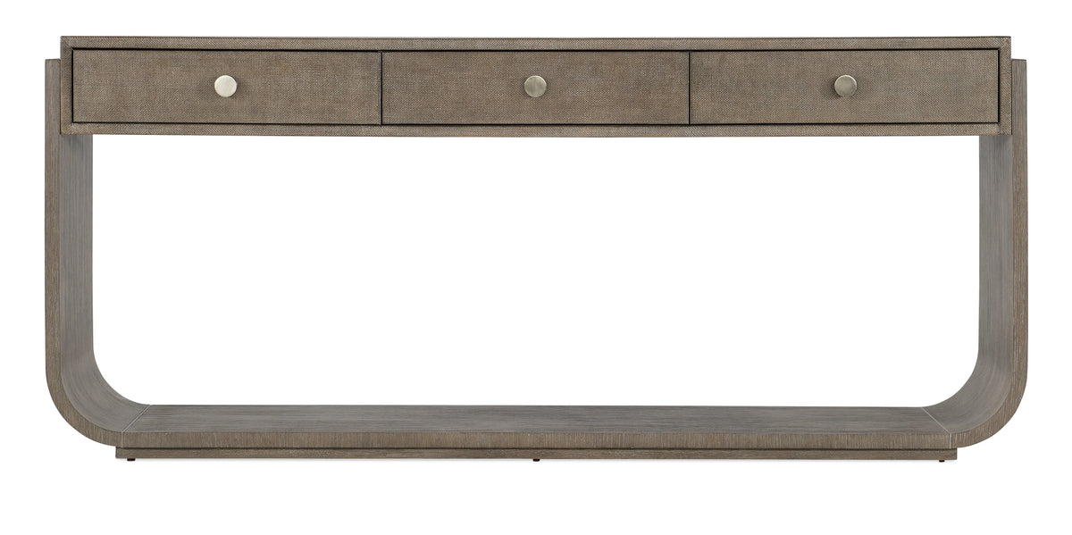 a table with drawers and a shelf