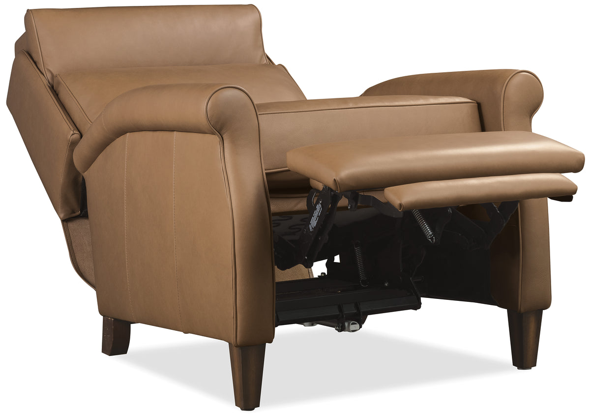 a recliner chair with a foot rest