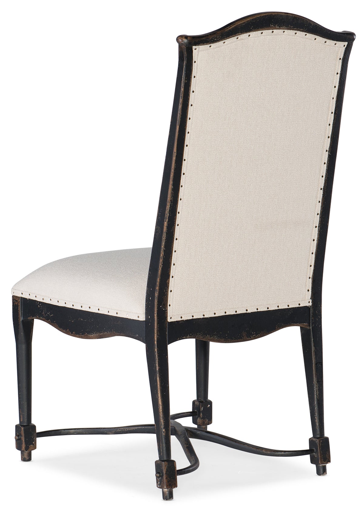 a chair with a white cushion