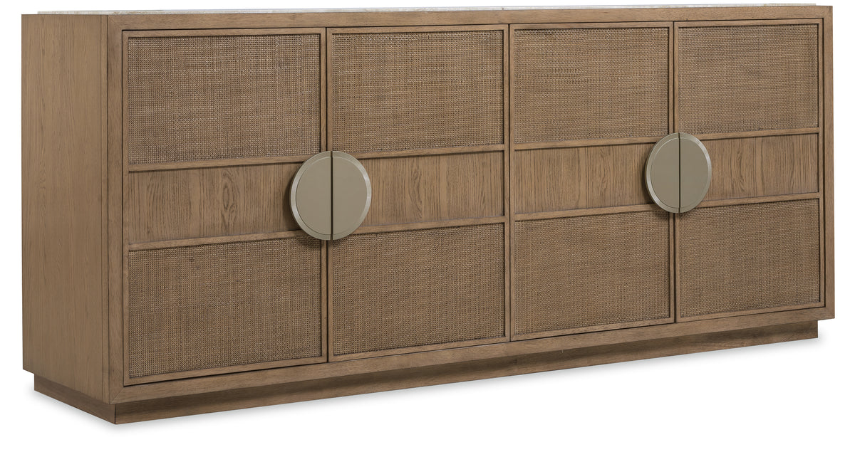 a brown cabinet with a metal knob