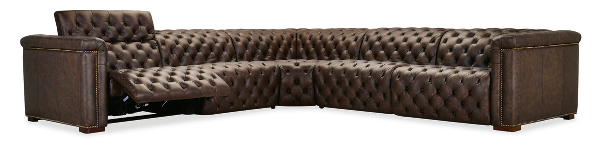 a brown leather couch with a white background