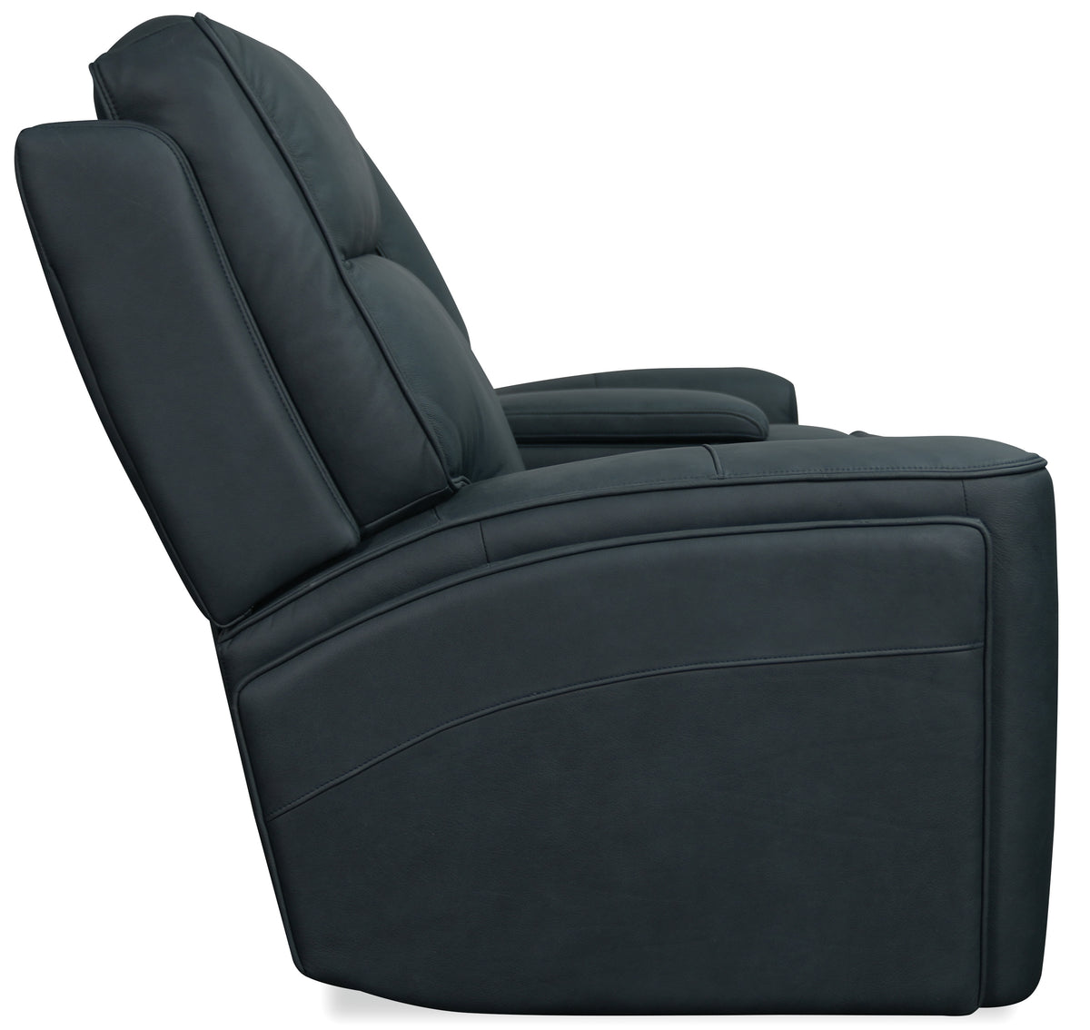 a black leather recliner chair