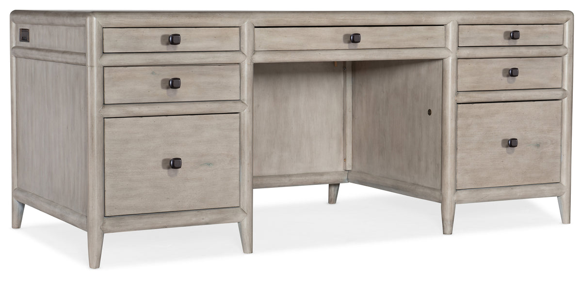 a desk with drawers and a white background