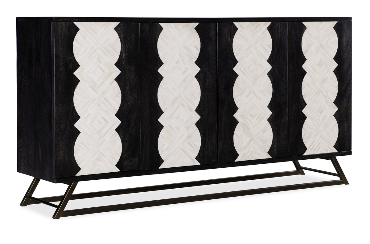 a black and white cabinet