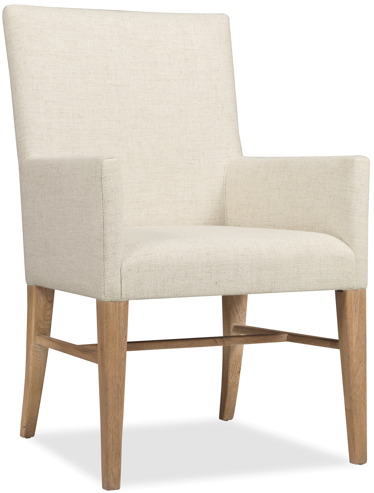 a white chair with wooden legs