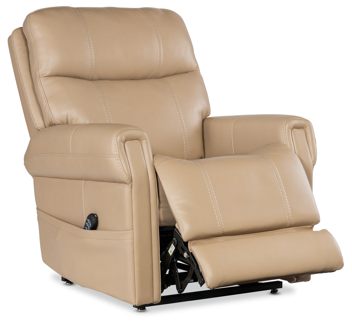 a tan recliner with a lift